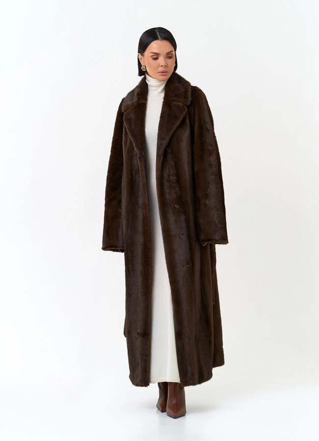 Длинная шуба из эко меха модель № 33976 универмаг малина фото