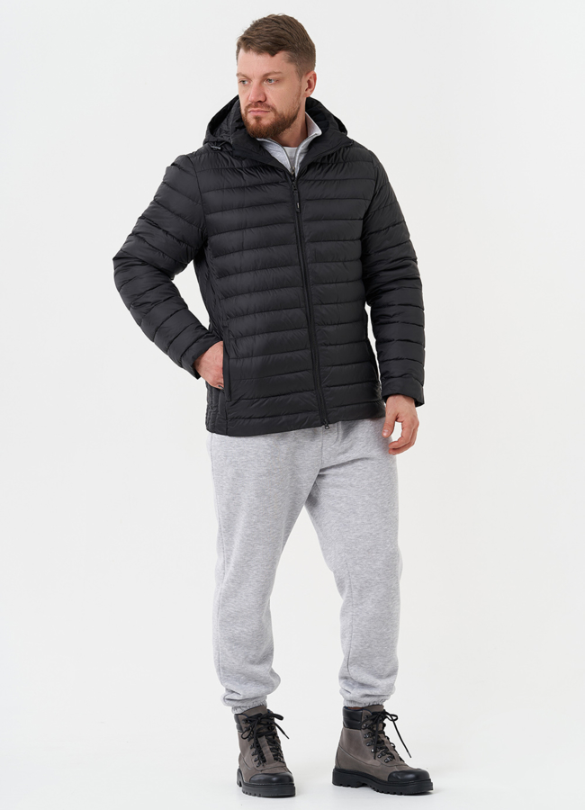 Стеганая куртка с капюшоном модель № 28019 меха малина