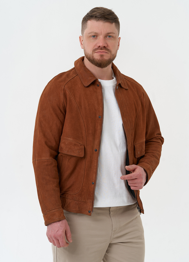 Мужская куртка из натуральной кожи  модель № 30063 универмаг малина