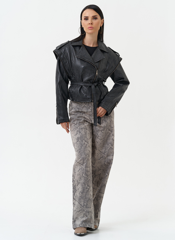 Куртка женская из эко кожи в стиле ретро