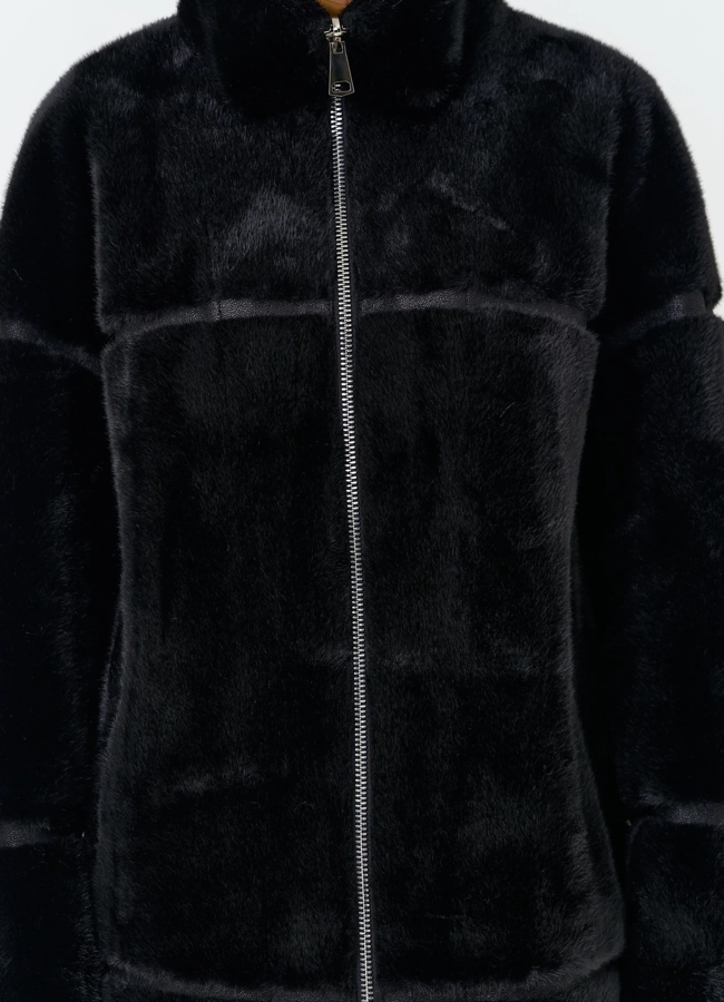 Женское пальто из эко меха модель № 33896 универмаг малина