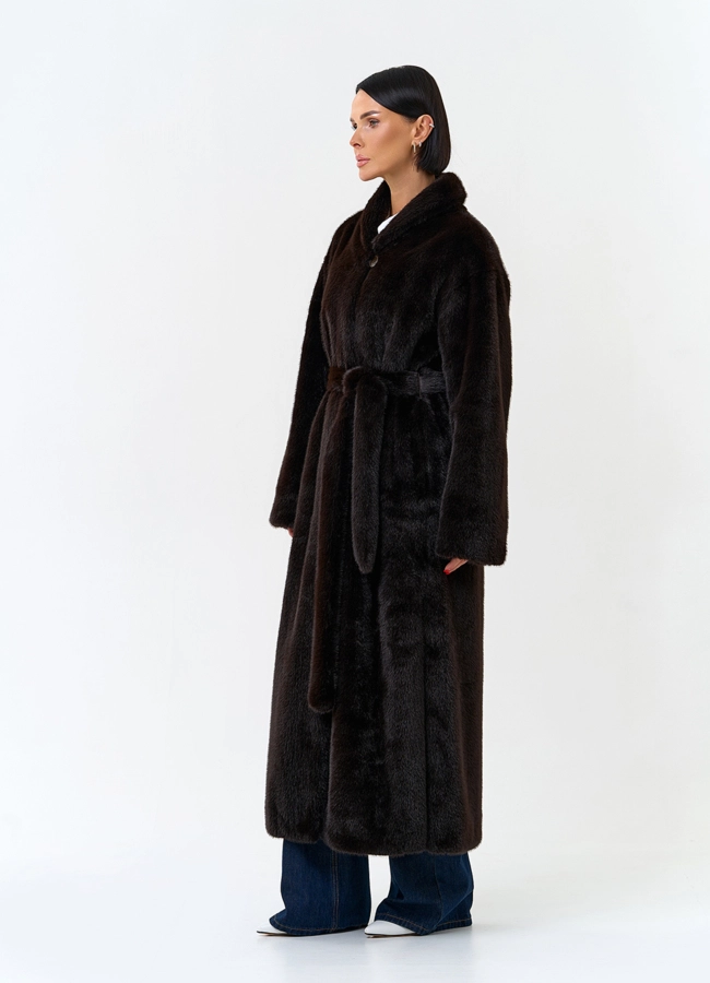 Длинная шуба из эко меха модель № 33880 универмаг малина фото