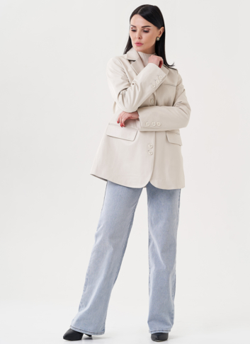 Женский пиджак из натуральной кожи 