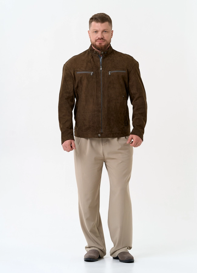 Мужская куртка из натуральной замши модель № 32710 универмаг малина