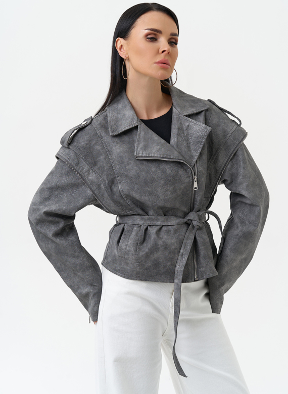 Куртка женская из эко кожи в стиле ретро