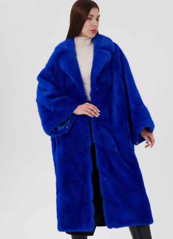 Норковая шуба с английским воротником 