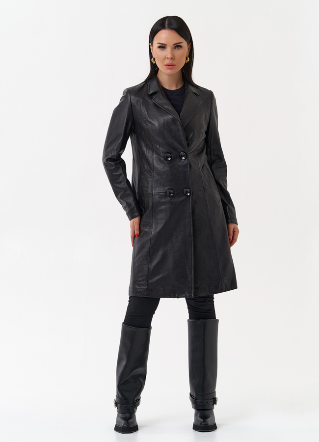 Плащ женский из натуральной кожи модель № 4449 универмаг малина